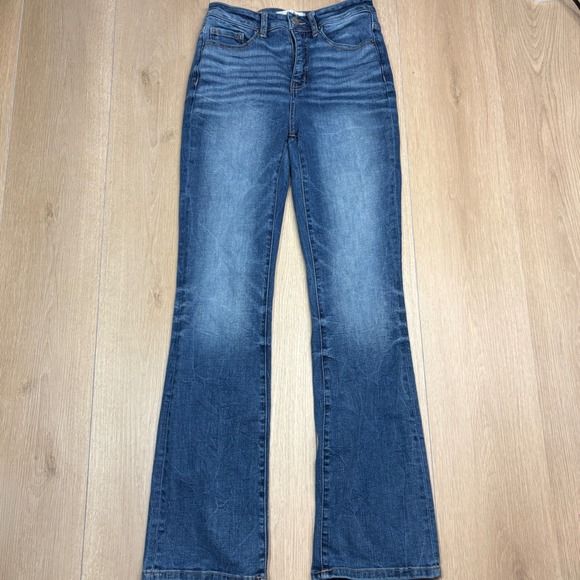 BKE Denim - BKE Billie High Rise Slim Tailored Bootcut Jeans Blue Wash 27x31.5 Distressed